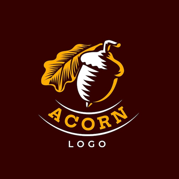 Vector hand drawn acorn logo template