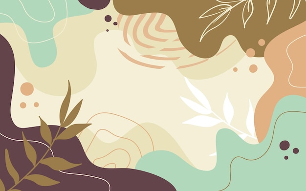Premium Vector | Hand drawn aesthetic abstract nature background