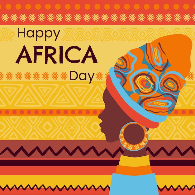 Hand drawn africa day illustration