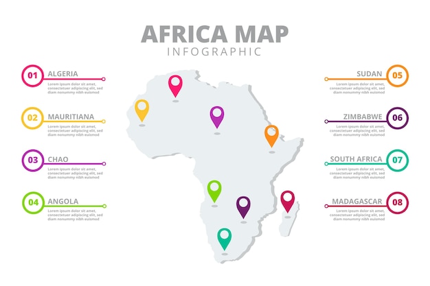 Hand-drawn africa map infographic