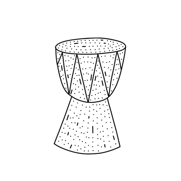 Ручной рисунок африканской барабанной иконы в стиле каракулей мультфильм африканский барабанный вектор икона для веб-дизайна