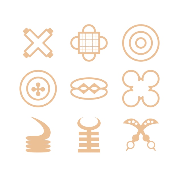 Vector hand drawn african  symbol set