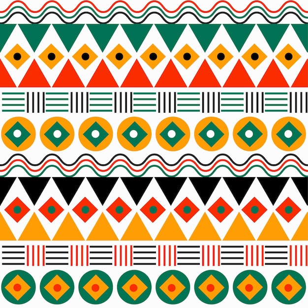 Vector hand drawn african tribal seamless pattern