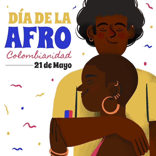 手描きのアフリカ系コロンビア人のイラスト