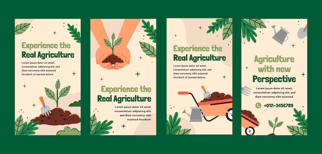 hand drawn agriculture company instagram stories