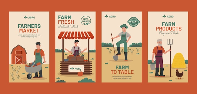 Vector hand drawn agriculture company template