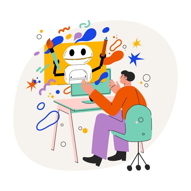 Vector hand drawn ai generating  illustration