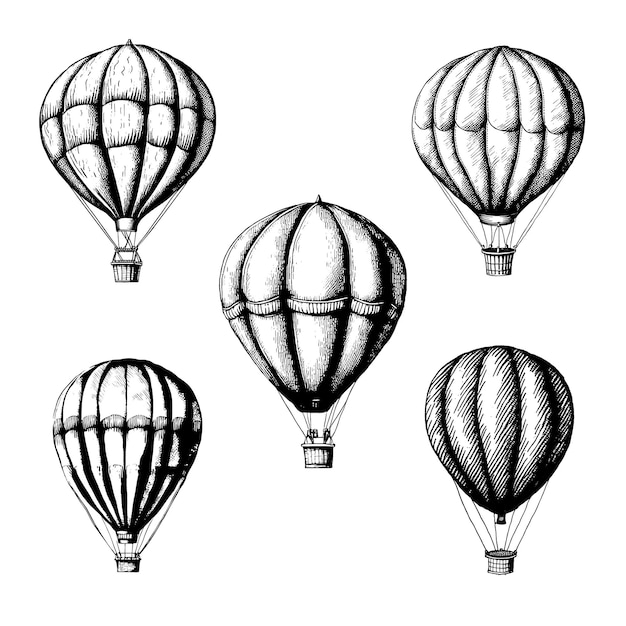 Hand drawn air balloons Collection