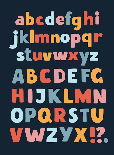 Ручной шрифт алфавита проблемные винтажные буквы и цифры