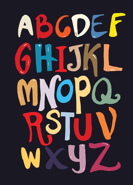 Hand drawn alphabet letters