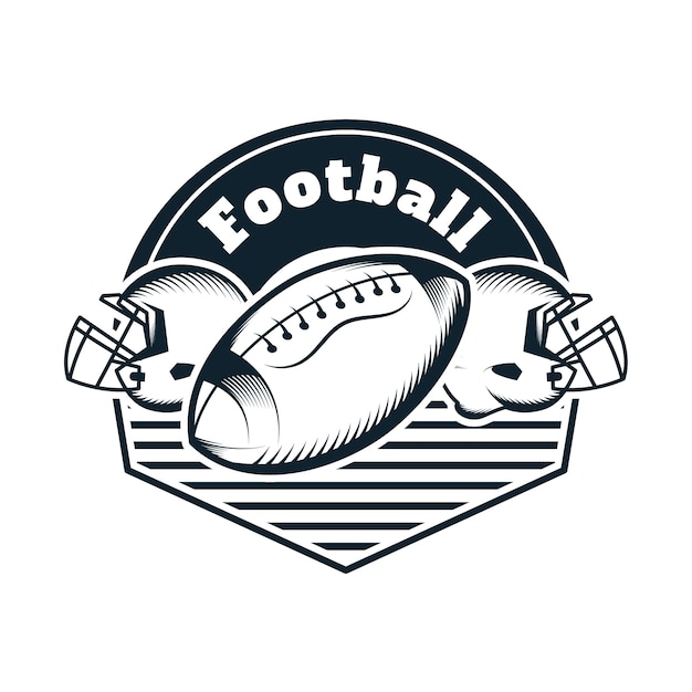 Modello di logo di football americano disegnato a mano