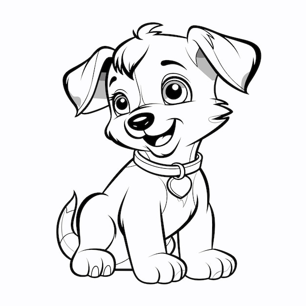 Premium Vector | Hand drawn animal outline illustration cute dog ...