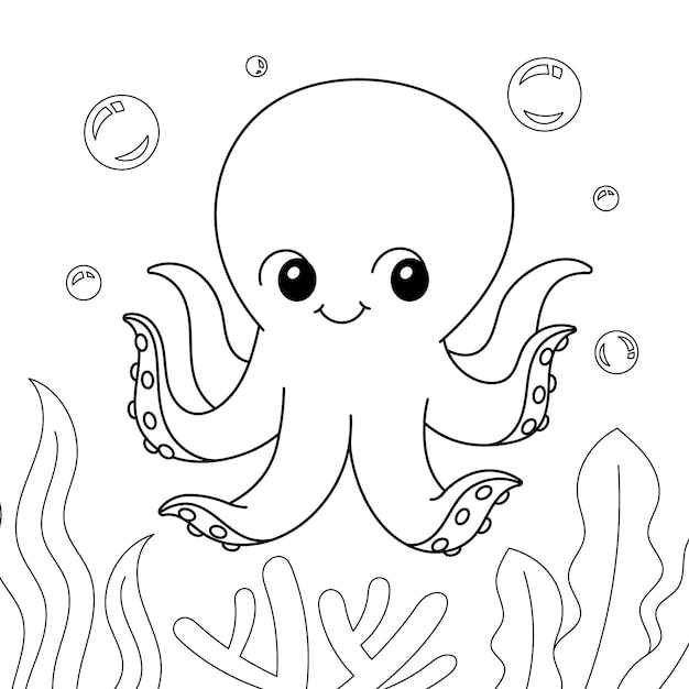 Vector hand drawn animal outline illustration