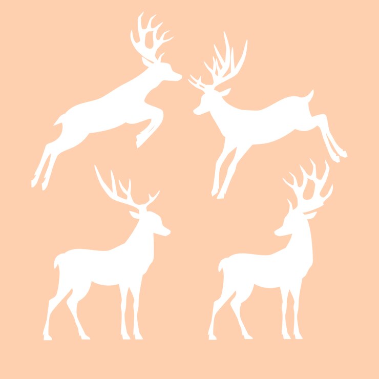 Vector 손으로 그린 동물 실루 일러스트레이션