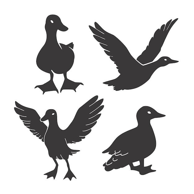 Vector hand drawn animal silhouette illustration