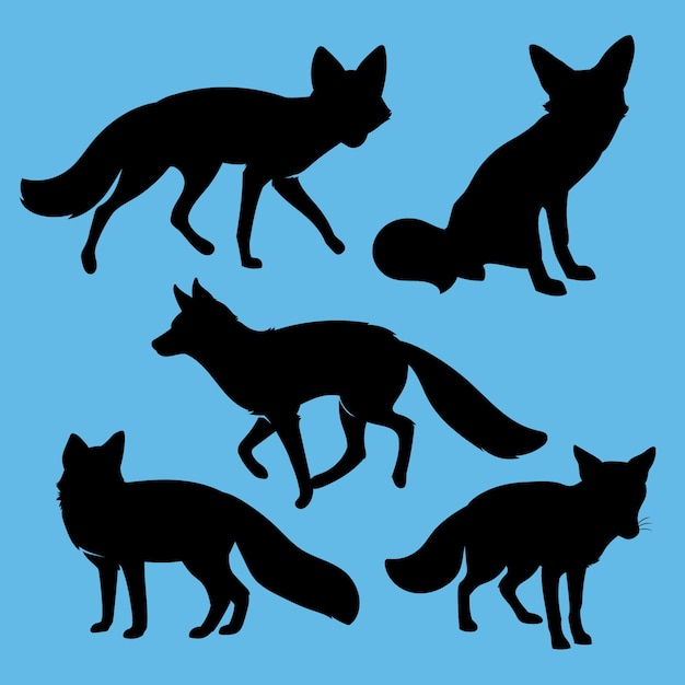 手描き動物シルエットイラスト