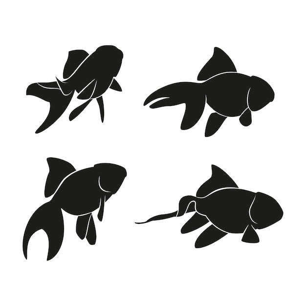 Hand drawn animals silhouette set