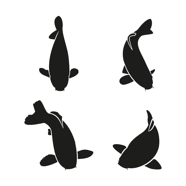 Hand drawn animals silhouette set