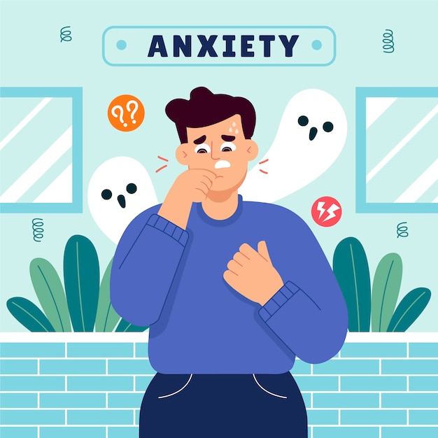 Hand drawn anxiety illustration
