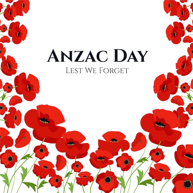 Hand drawn anzac day illustration