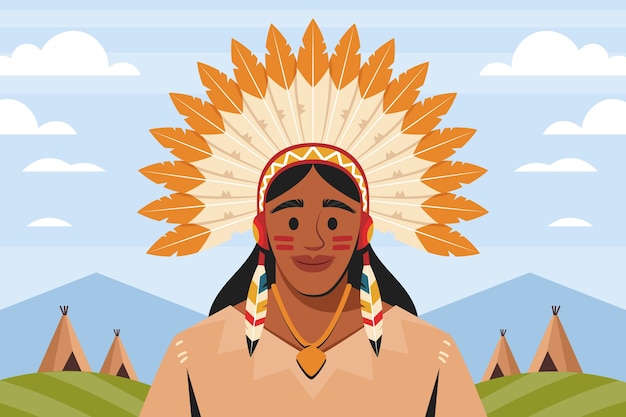 Vector hand drawn apache illustration