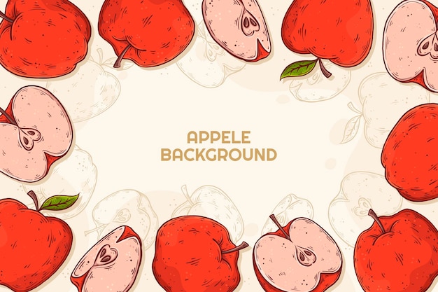 Hand drawn apple background