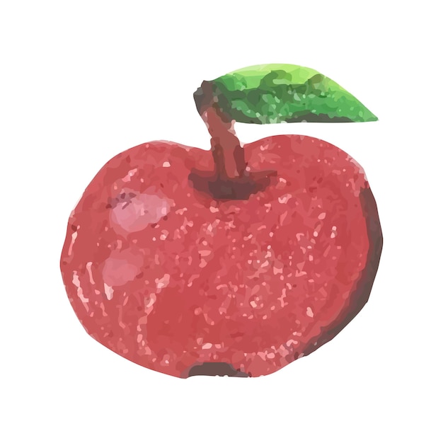 Hand drawn apple in pencil drawing style