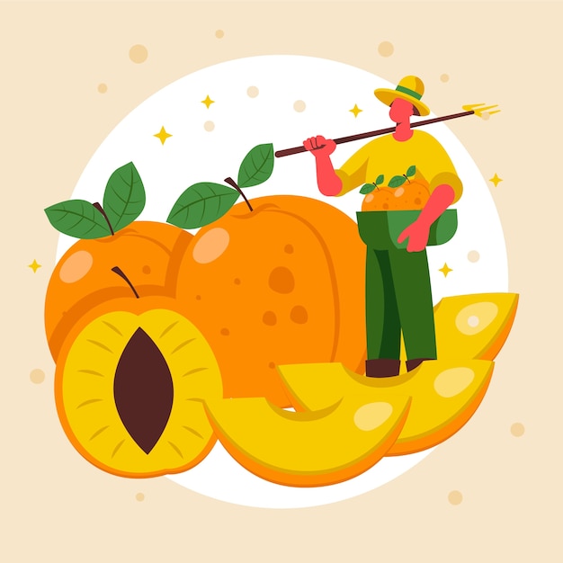 Vector hand drawn apricot illustration