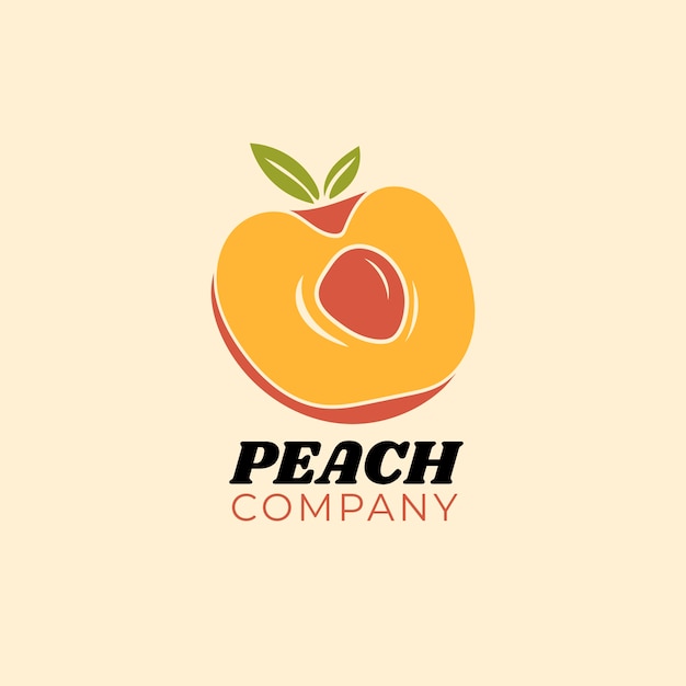 Шаблон логотипа абрикоса, нарисованный вручную