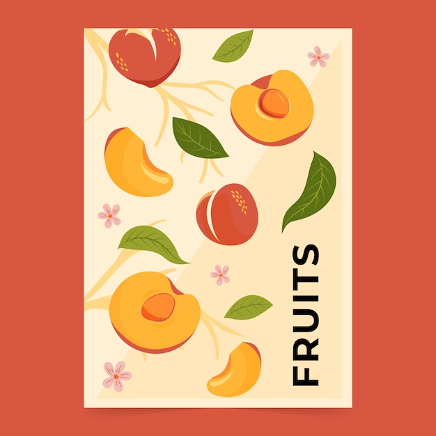 Hand drawn apricot poster template