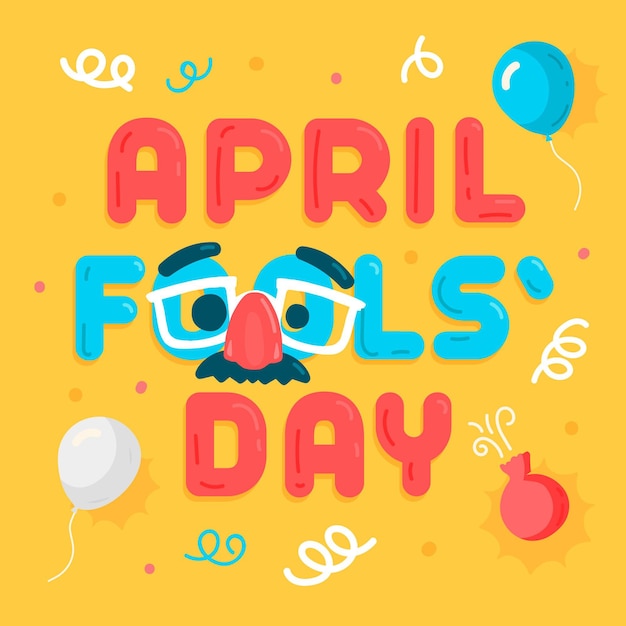 Hand drawn april fools' day illustration