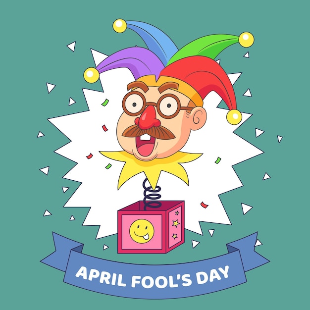 Vector hand drawn april fools' day illustration