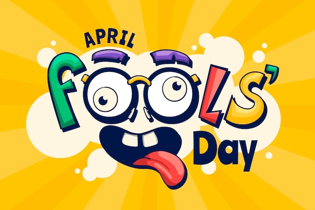 Hand drawn april fools' day illustration