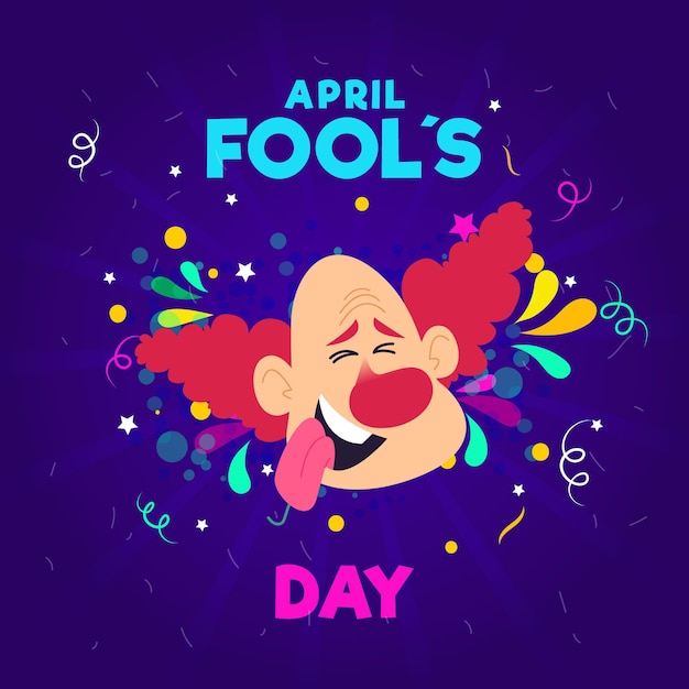 Hand drawn april fools' day illustration