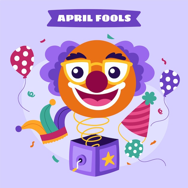 Hand drawn april fools day illustration