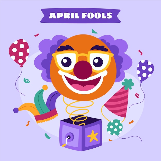 Vector hand drawn april fools day illustration