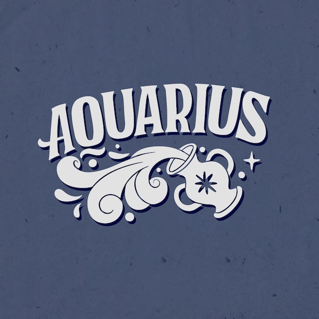 Vector hand drawn aquarius logo with vase