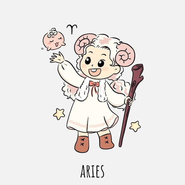 Vector hand drawn aries logo template