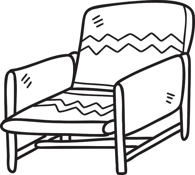 手描きの肘掛け椅子の図