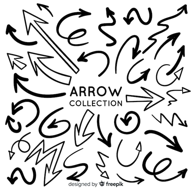 Vector hand drawn arrow collection