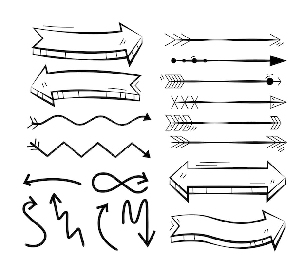 Vector hand drawn arrow collection