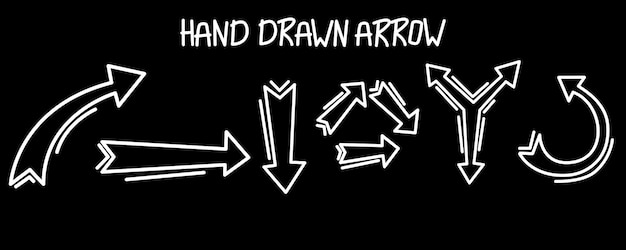 hand drawn arrow direction collection