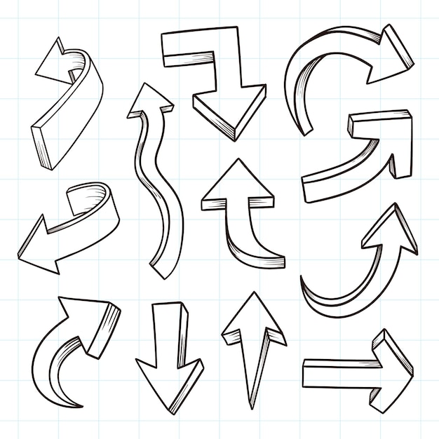 手描きの矢印コレクション
