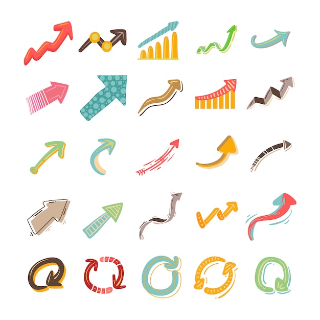 Hand Drawn Arrow Icons Collection