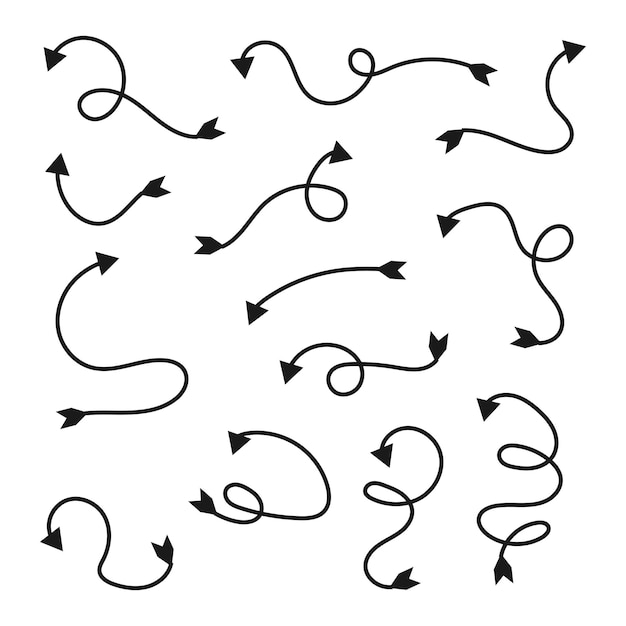 hand drawn arrow set arrow design for business and education