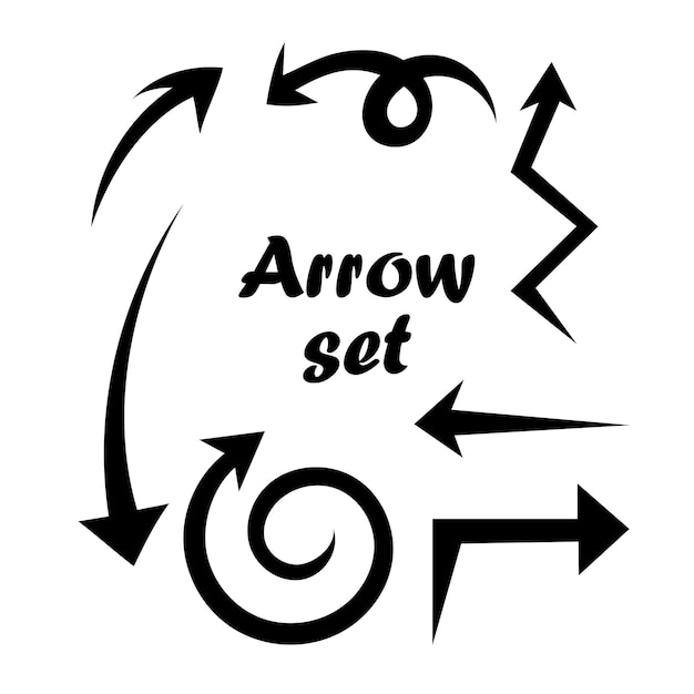 Hand drawn arrow set vector