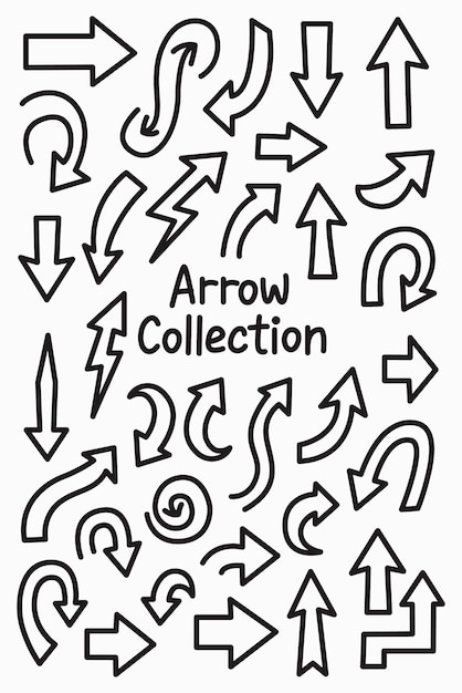 Hand drawn arrow vector set collection