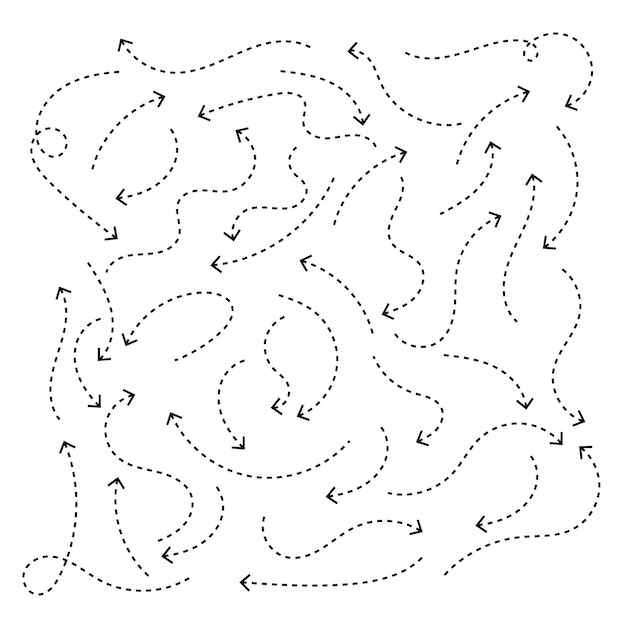 手で描かれた矢印のドゥードル