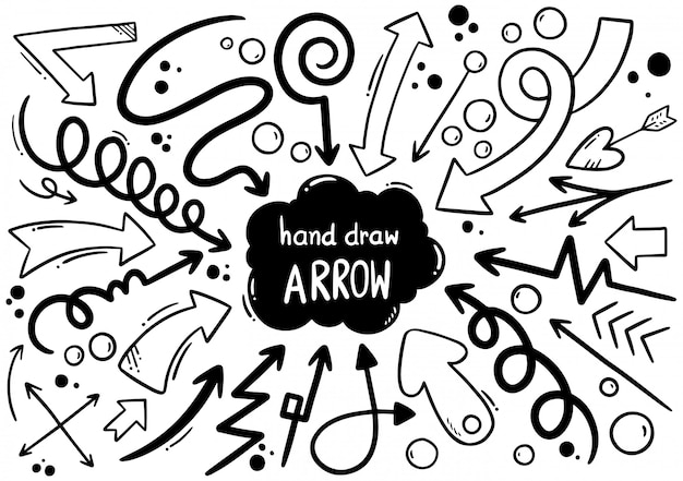 Vector hand drawn arrows