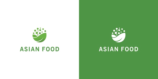 Hand drawn asian food logotypes premium vector